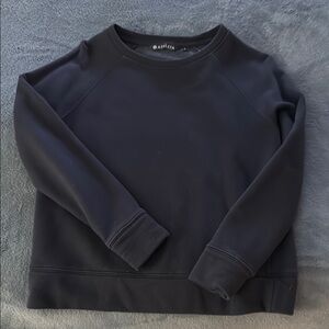 Athleta Black Sweatshirt with Ribbed Collar and Cuffs